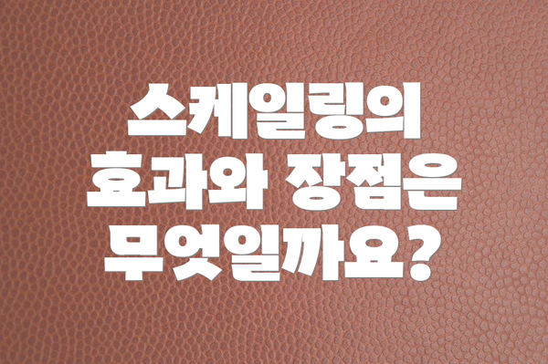 스케일링의 효과와 장점은 무엇일까요?