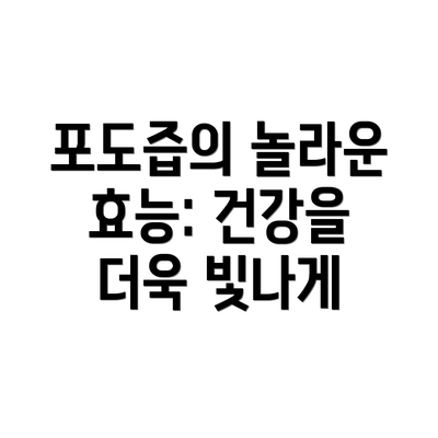 포도즙의 놀라운 효능: 건강을 더욱 빛나게