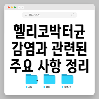 헬리코박터균 감염과 관련된 주요 사항 정리