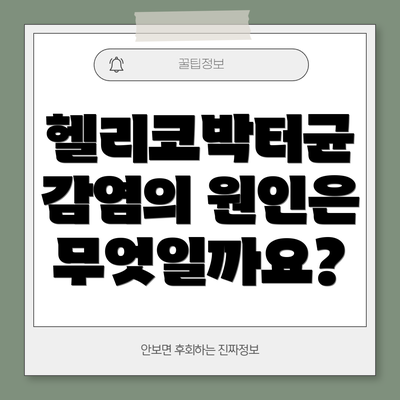 헬리코박터균 감염의 원인은 무엇일까요?