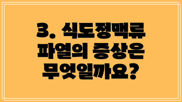 3. 식도정맥류 파열의 증상은 무엇일까요?