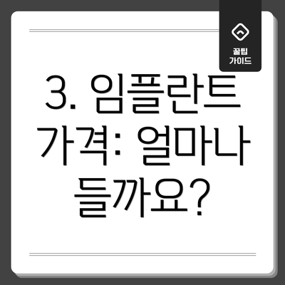 3. 임플란트 가격: 얼마나 들까요?