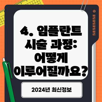 4. 임플란트 시술 과정: 어떻게 이루어질까요?