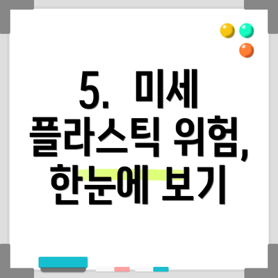 5.  미세 플라스틱 위험, 한눈에 보기