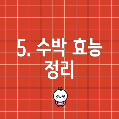 5. 수박 효능 정리