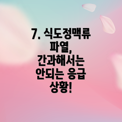 7. 식도정맥류 파열, 간과해서는 안되는 응급 상황!