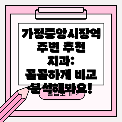 가정중앙시장역 주변 추천 치과:  꼼꼼하게 비교 분석해봐요!