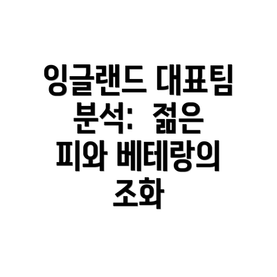 잉글랜드 대표팀 분석:  젊은 피와 베테랑의 조화