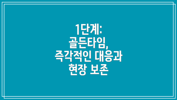 1단계: 골든타임, 즉각적인 대응과 현장 보존