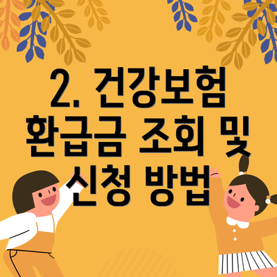 2. 건강보험 환급금 조회 및 신청 방법