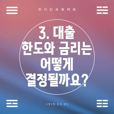 3. 대출 한도와 금리는 어떻게 결정될까요?