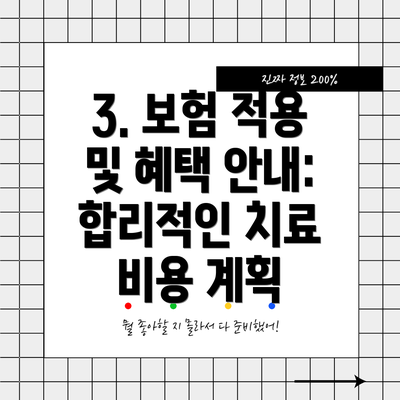 3. 보험 적용 및 혜택 안내:  합리적인 치료 비용 계획