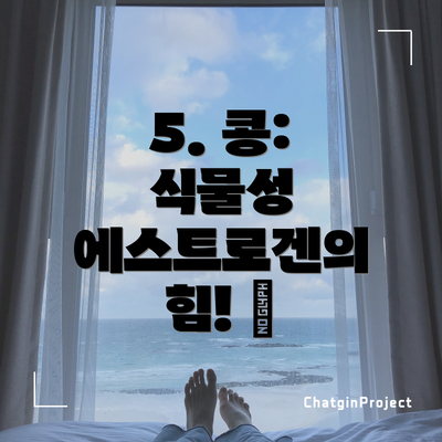 5. 콩: 식물성 에스트로겐의 힘! 💪