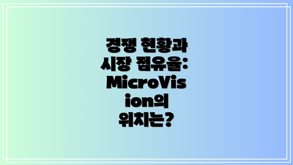 경쟁 현황과 시장 점유율: MicroVision의 위치는?