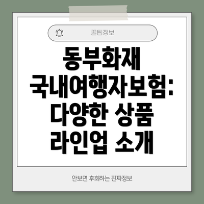 동부화재 국내여행자보험: 다양한 상품 라인업 소개