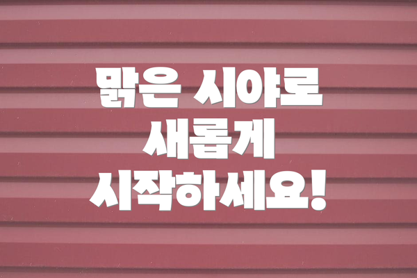 맑은 시야로 새롭게 시작하세요!
