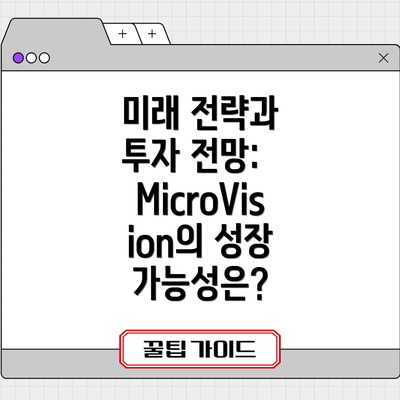 미래 전략과 투자 전망:  MicroVision의 성장 가능성은?