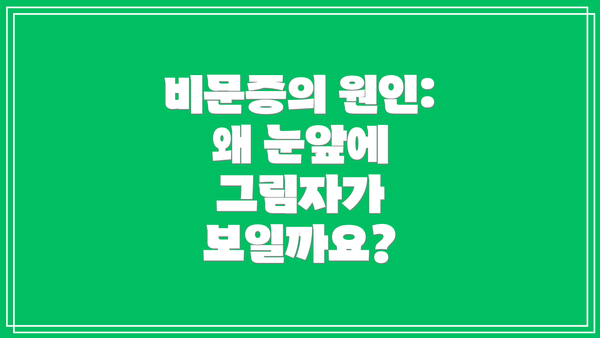 비문증의 원인: 왜 눈앞에 그림자가 보일까요?