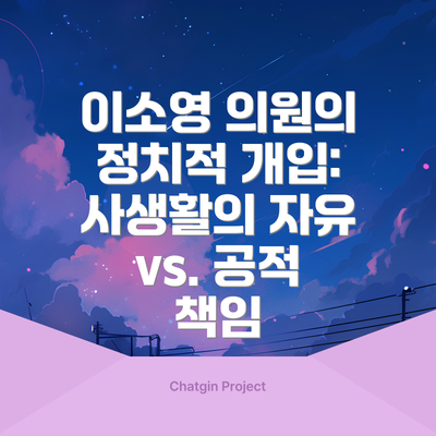 이소영 의원의 정치적 개입: 사생활의 자유 vs. 공적 책임