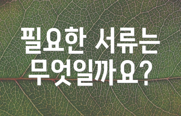 필요한 서류는 무엇일까요?