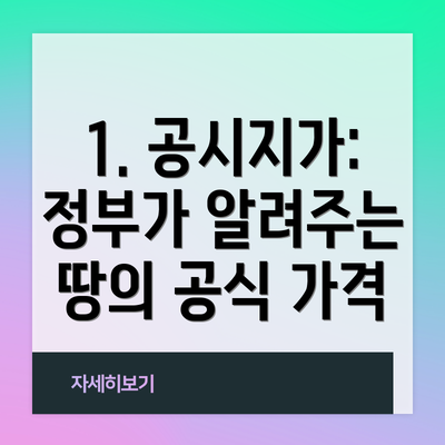 1. 공시지가: 정부가 알려주는 땅의 공식 가격