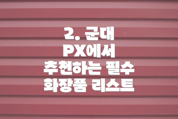 2. 군대 PX에서 추천하는 필수 화장품 리스트