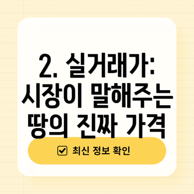 2. 실거래가: 시장이 말해주는 땅의 진짜 가격