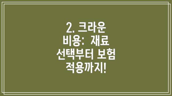 2. 크라운 비용:  재료 선택부터 보험 적용까지!