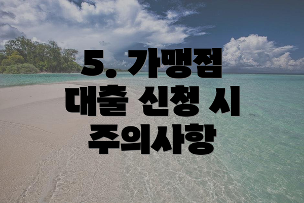 5. 가맹점 대출 신청 시 주의사항