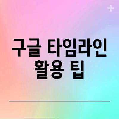구글 타임라인 활용 팁