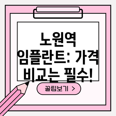 노원역 임플란트: 가격 비교는 필수!