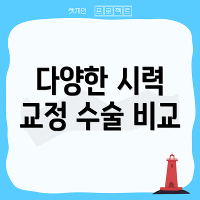 다양한 시력 교정 수술 비교