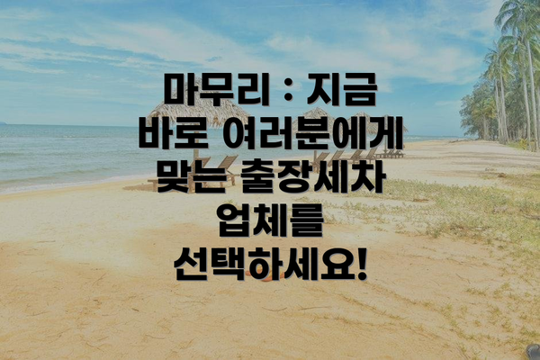 마무리 : 지금 바로 여러분에게 맞는 출장세차 업체를 선택하세요!