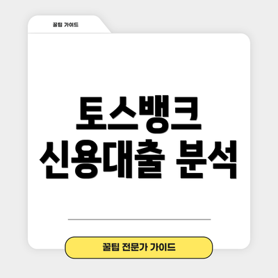 토스뱅크 신용대출 분석
