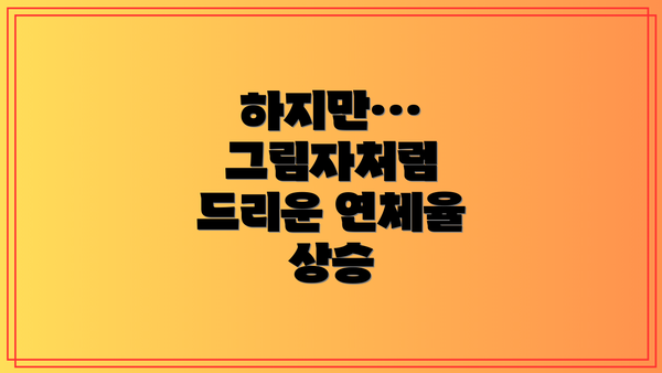하지만… 그림자처럼 드리운 연체율 상승