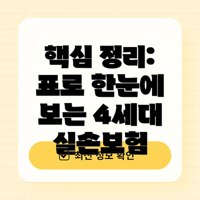 핵심 정리: 표로 한눈에 보는 4세대 실손보험