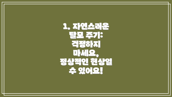 1. 자연스러운 탈모 주기: 걱정하지 마세요, 정상적인 현상일 수 있어요!