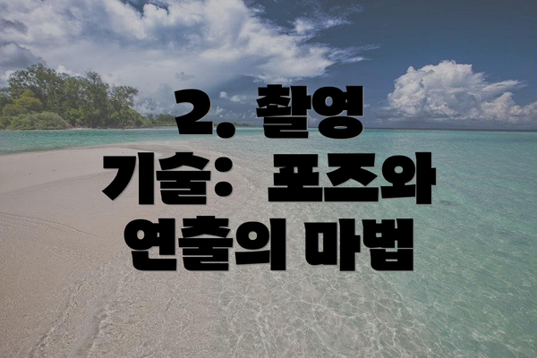 2. 촬영 기술:  포즈와 연출의 마법