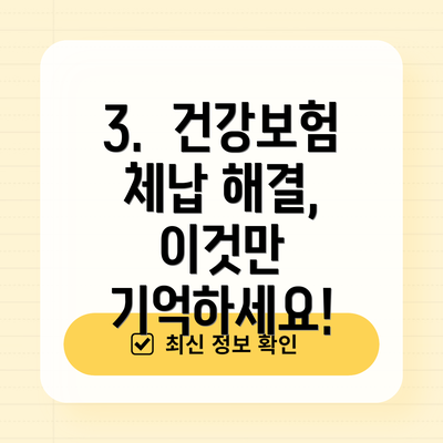 3.  건강보험 체납 해결,  이것만 기억하세요!