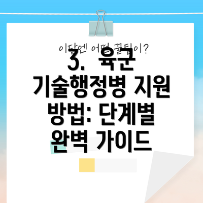 3.  육군 기술행정병 지원 방법: 단계별 완벽 가이드