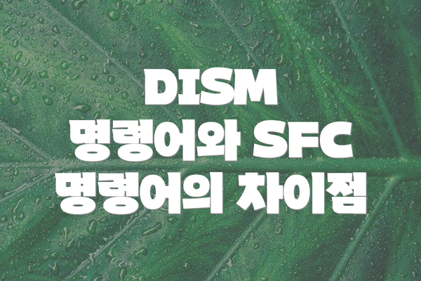 DISM 명령어와 SFC 명령어의 차이점