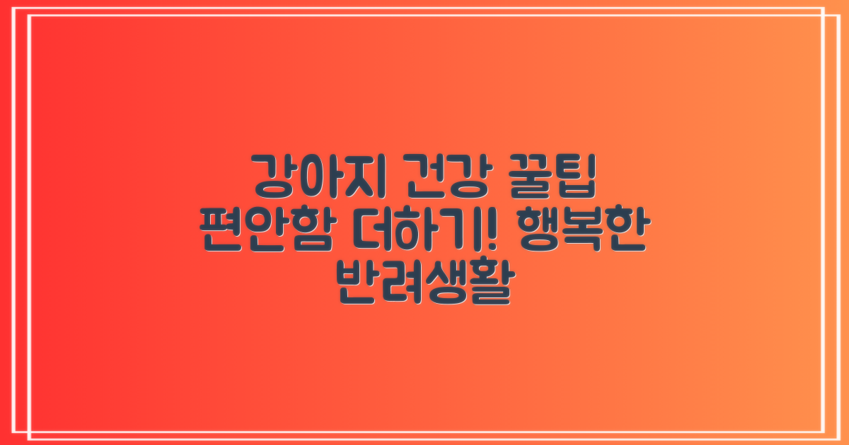 반려견 건강: 편안함 제공