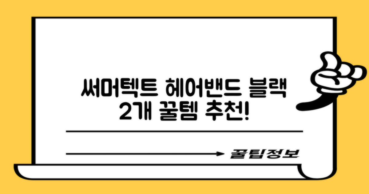 써머텍트 기능성 헤어밴드, 블랙, 2개 추천 리뷰