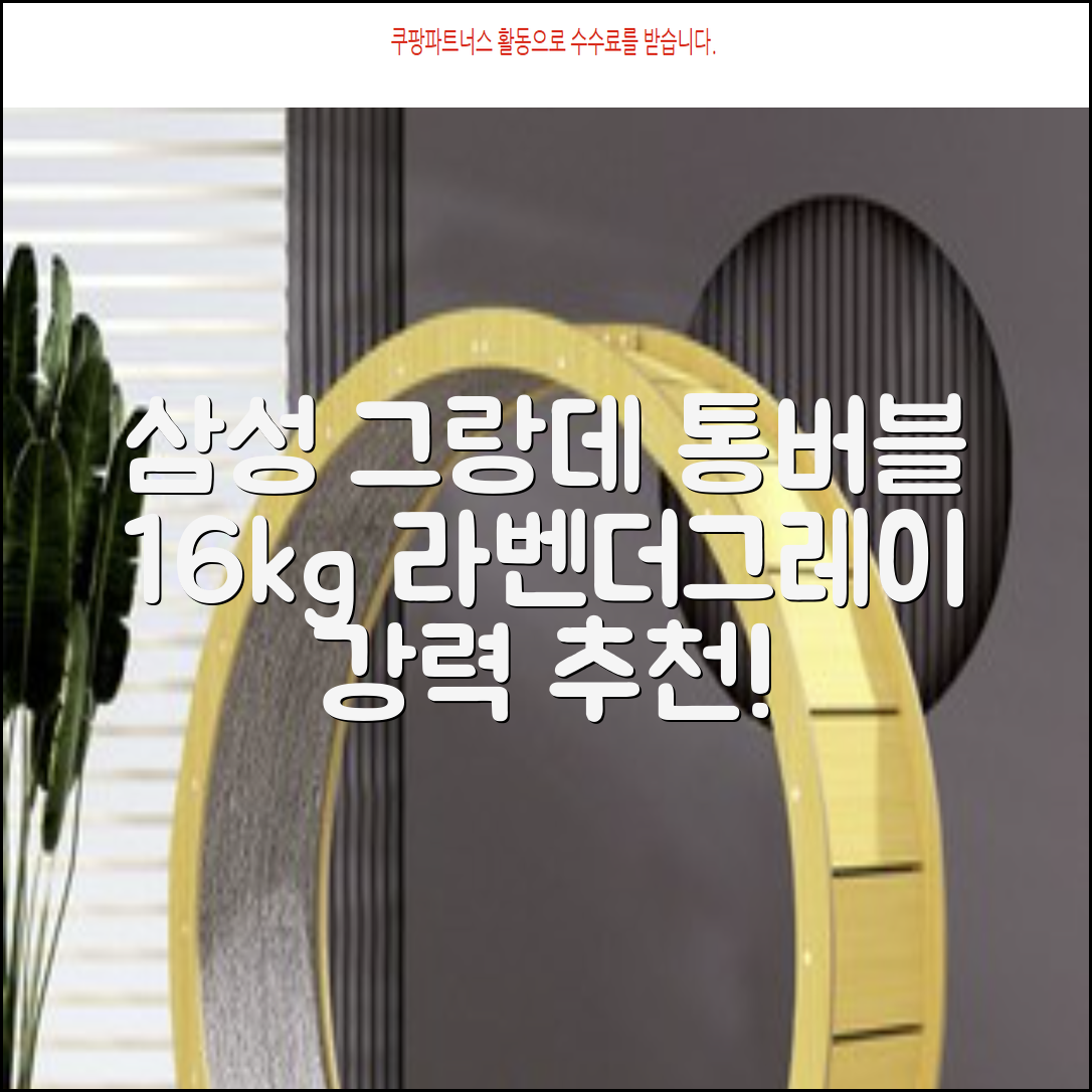 삼성전자 그랑데 통버블 세탁기 WA16CG6441BY 16kg 방문설치, 라벤더그레이 추천 리뷰